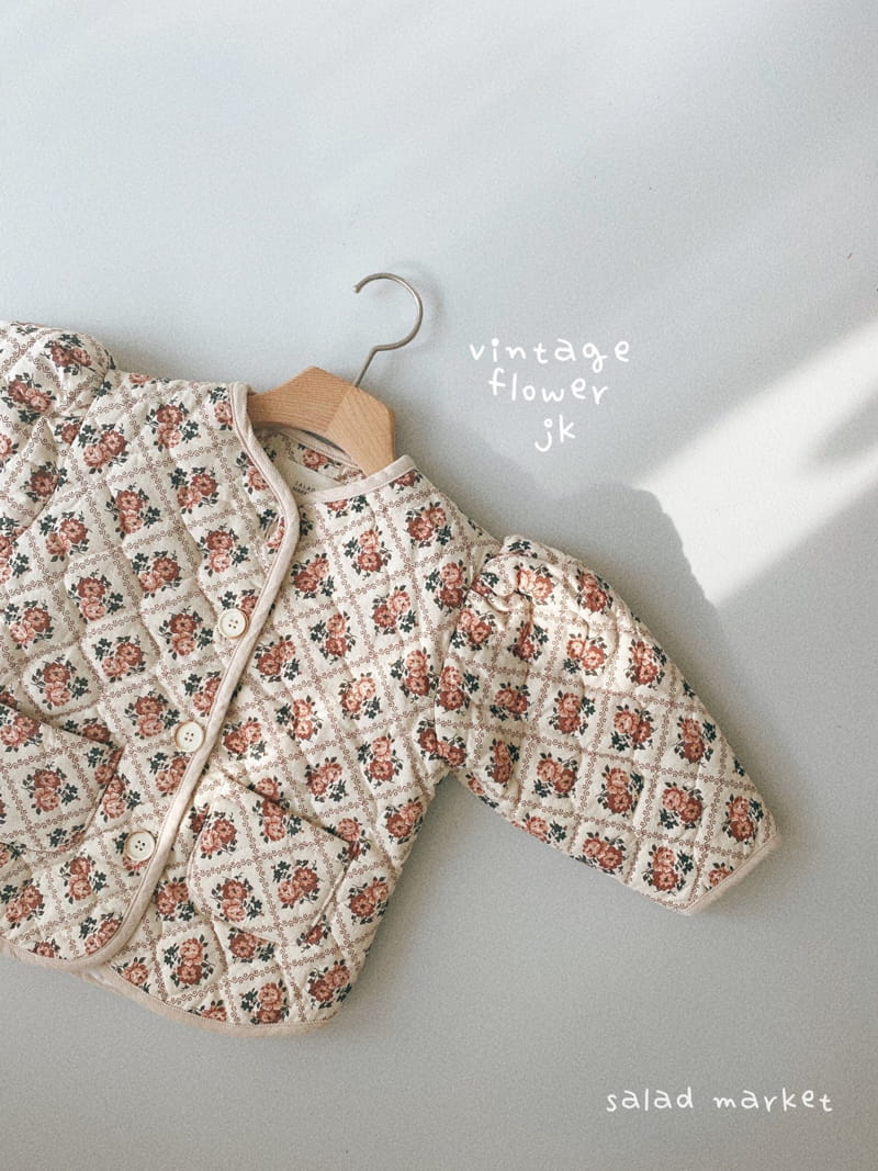 SALAD MARKET - Korean Children Fashion - #Kfashion4kids - Vintage Flower Quilted Jacket - 12