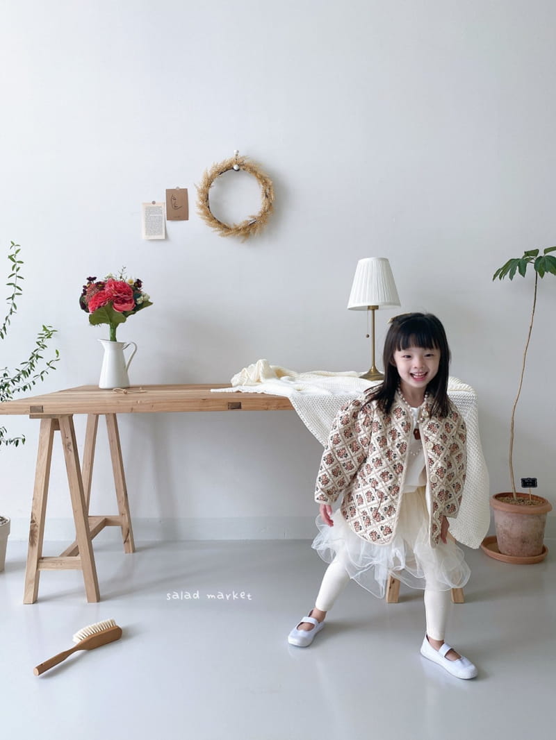 SALAD MARKET - Korean Children Fashion - #Kfashion4kids - Vintage Flower Quilted Jacket - 3