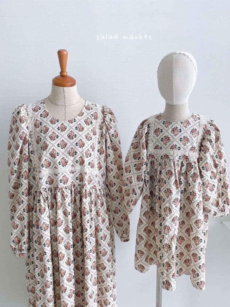 SALAD MARKET - Korean Children Fashion - #Kfashion4kids - Vintage Flower One-piece - 12