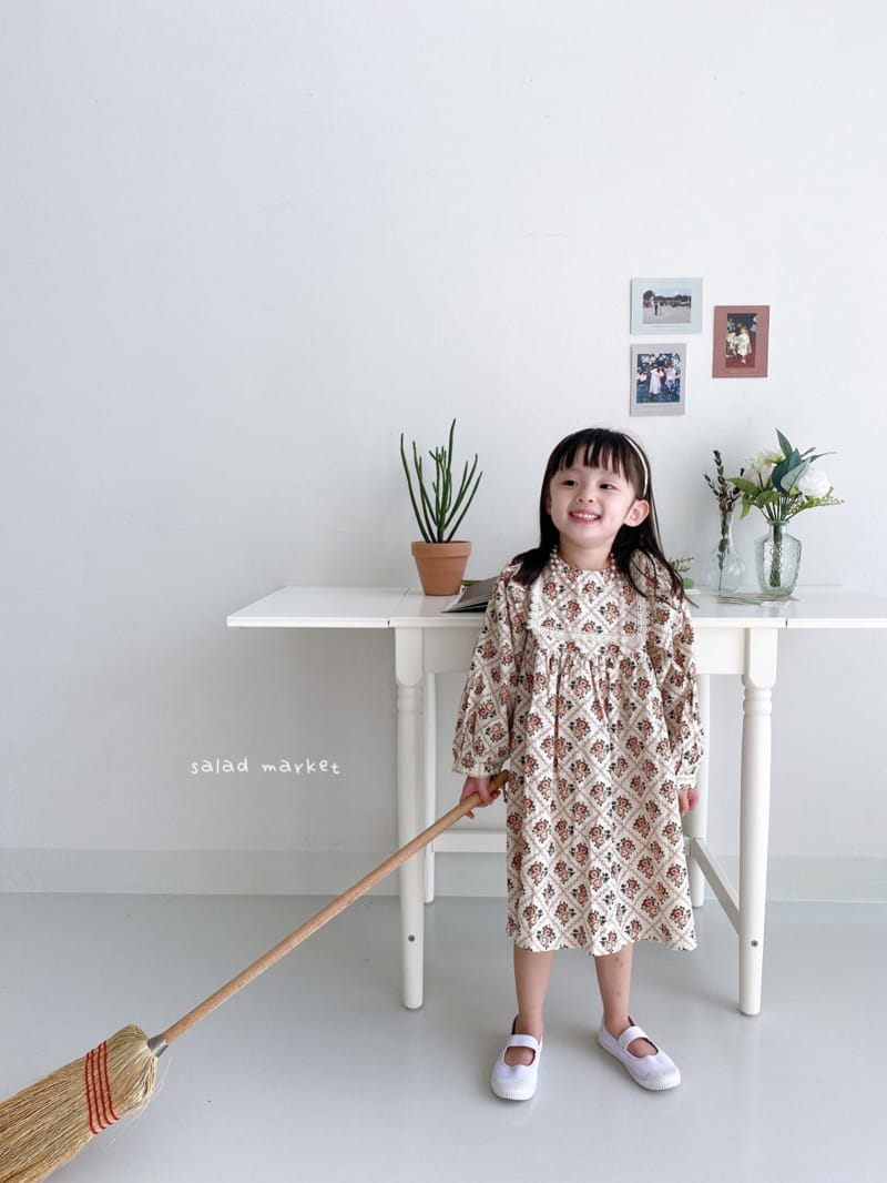 SALAD MARKET - Korean Children Fashion - #Kfashion4kids - Vintage Flower One-piece - 2