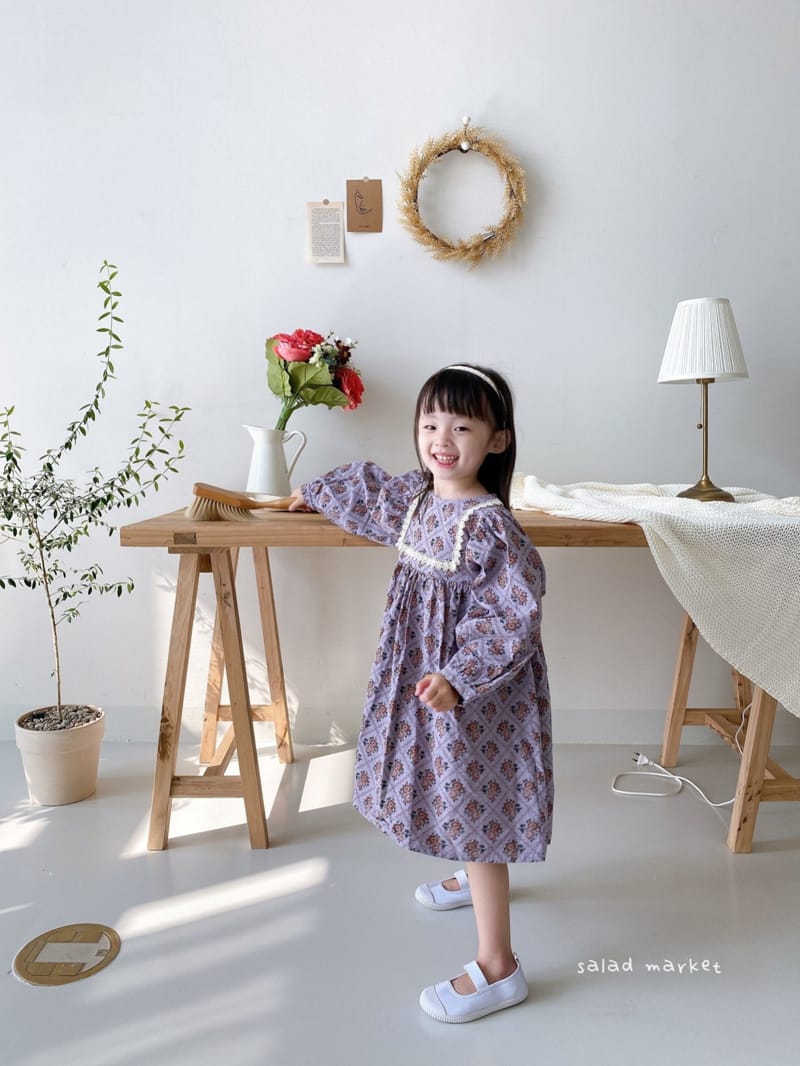 SALAD MARKET - Korean Children Fashion - #Kfashion4kids - Vintage Flower One-piece - 5
