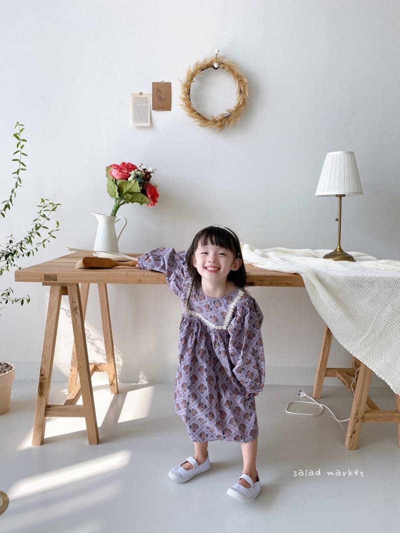SALAD MARKET - Korean Children Fashion - #Kfashion4kids - Vintage Flower One-piece - 7