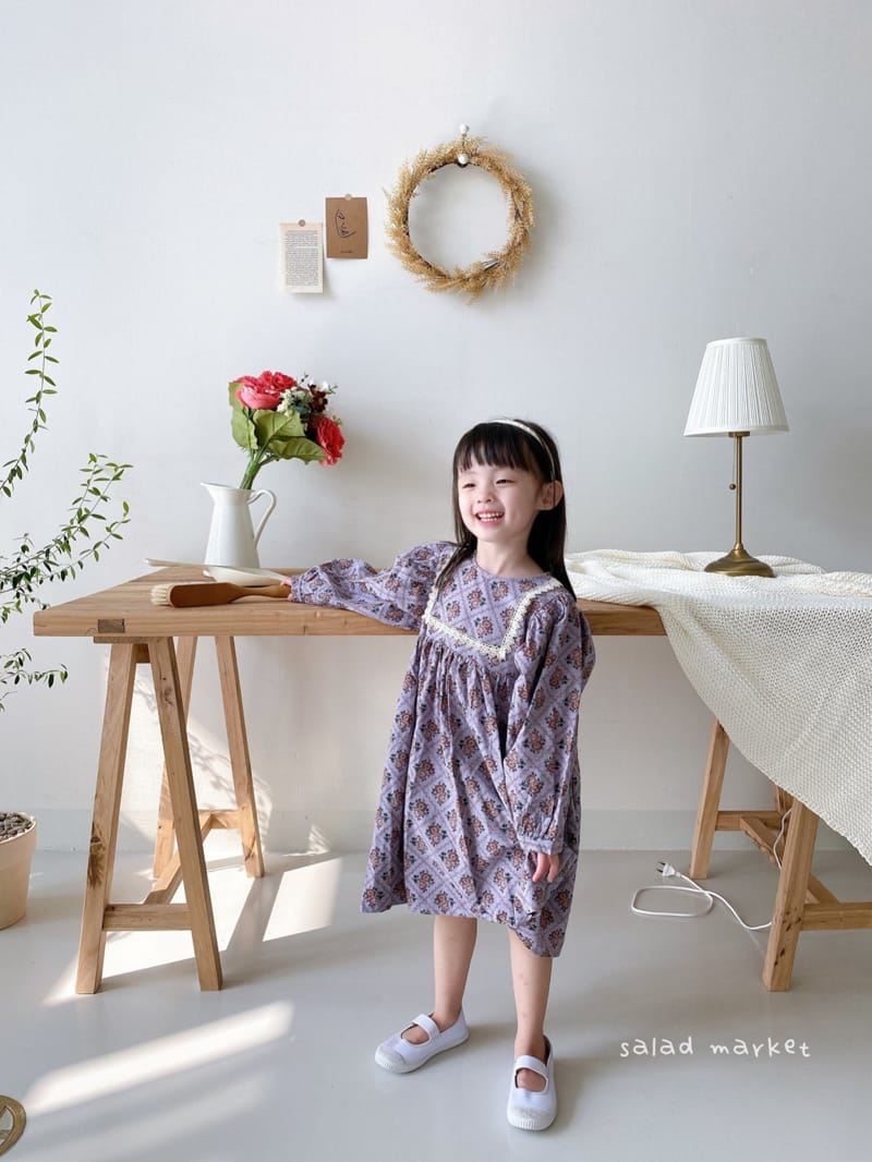 SALAD MARKET - Korean Children Fashion - #Kfashion4kids - Vintage Flower One-piece - 8