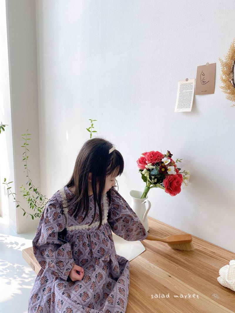 SALAD MARKET - Korean Children Fashion - #Kfashion4kids - Vintage Flower One-piece - 9