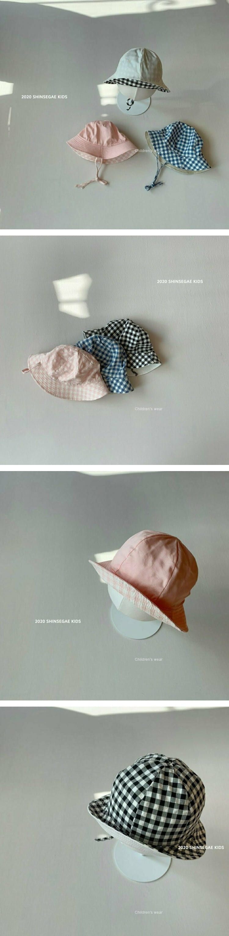 SHINSEAGE KIDS - Korean Children Fashion - #Kfashion4kids - Check String Bucket Hat