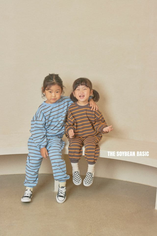SOYBEAN - Korean Children Fashion - #Kfashion4kids - Zam Stripe Top Bottom Set - 12