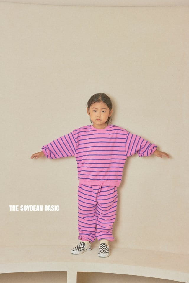 SOYBEAN - Korean Children Fashion - #Kfashion4kids - Zam Stripe Top Bottom Set - 2