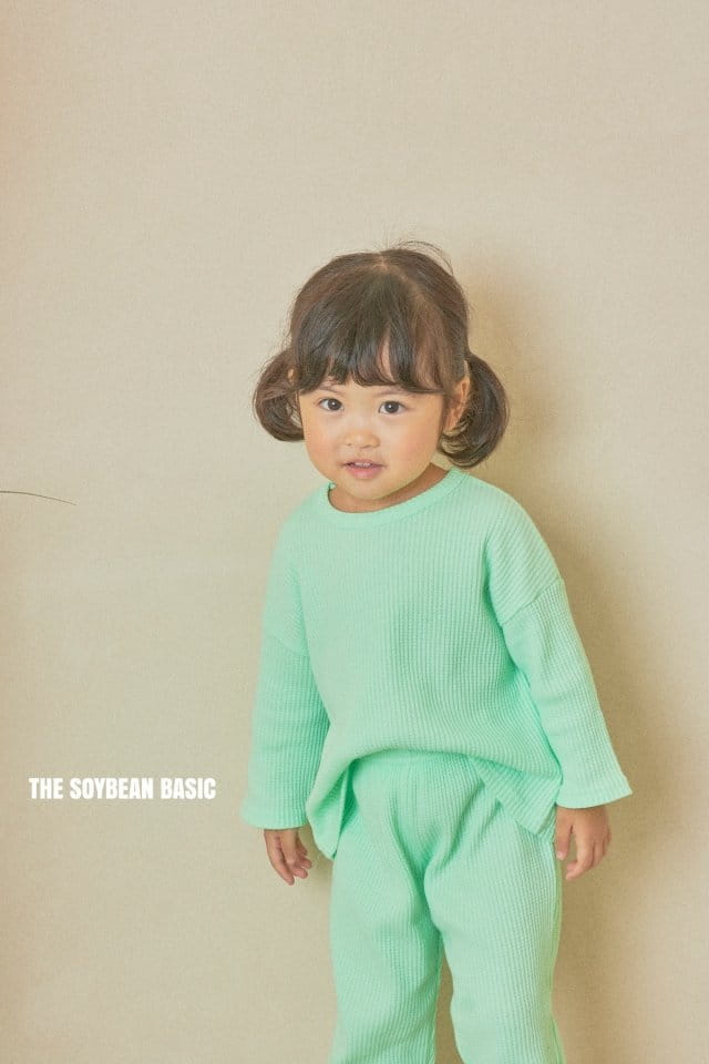 SOYBEAN - Korean Children Fashion - #Kfashion4kids - Vivid Waffle Top Bottom Set - 10