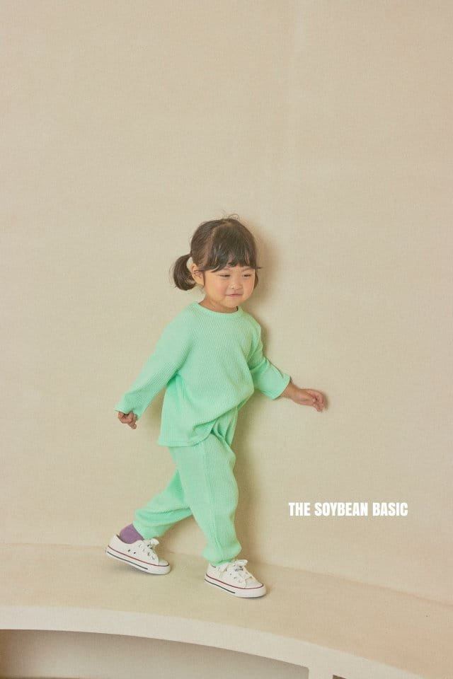SOYBEAN - Korean Children Fashion - #Kfashion4kids - Vivid Waffle Top Bottom Set - 11