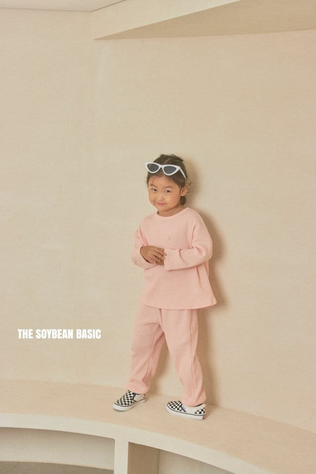 SOYBEAN - Korean Children Fashion - #Kfashion4kids - Vivid Waffle Top Bottom Set - 2
