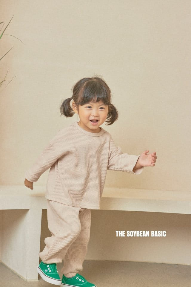 SOYBEAN - Korean Children Fashion - #Kfashion4kids - Vivid Waffle Top Bottom Set - 5