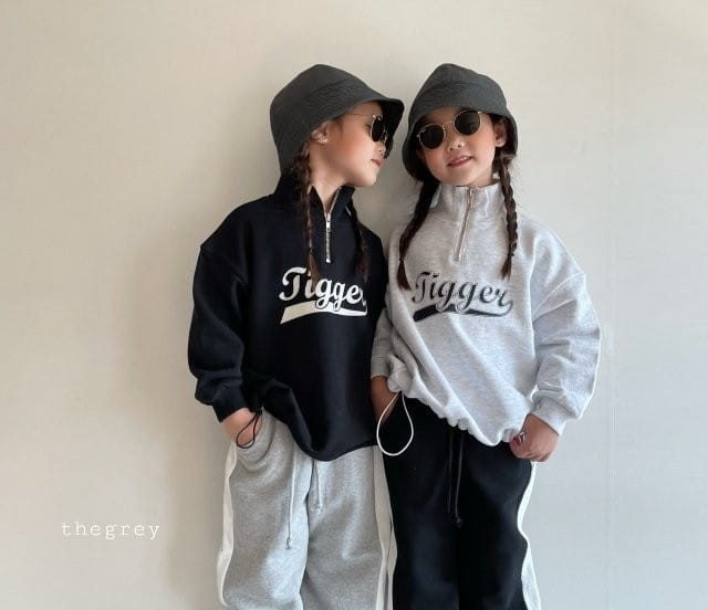 THE GREY - Korean Children Fashion - #Kfashion4kids - Half Zip-up Sweatshirt