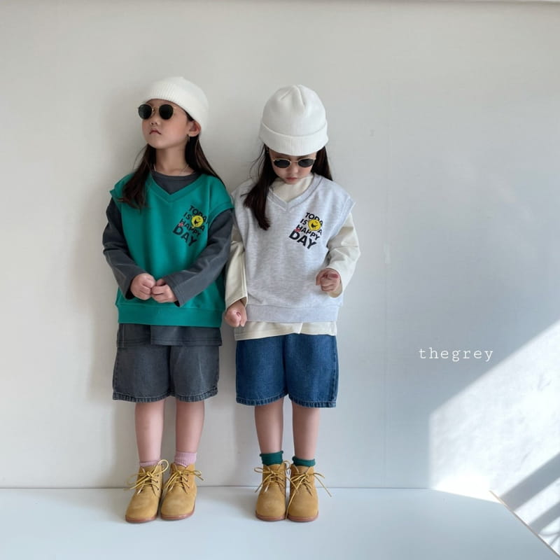 THE GREY - Korean Children Fashion - #Kfashion4kids - Happy Day Vest - 3