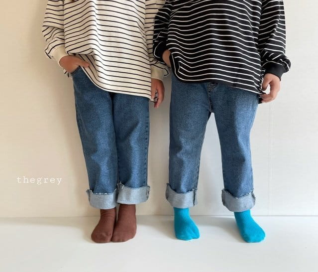 THE GREY - Korean Children Fashion - #Kfashion4kids - Roll-up Jeans - 3