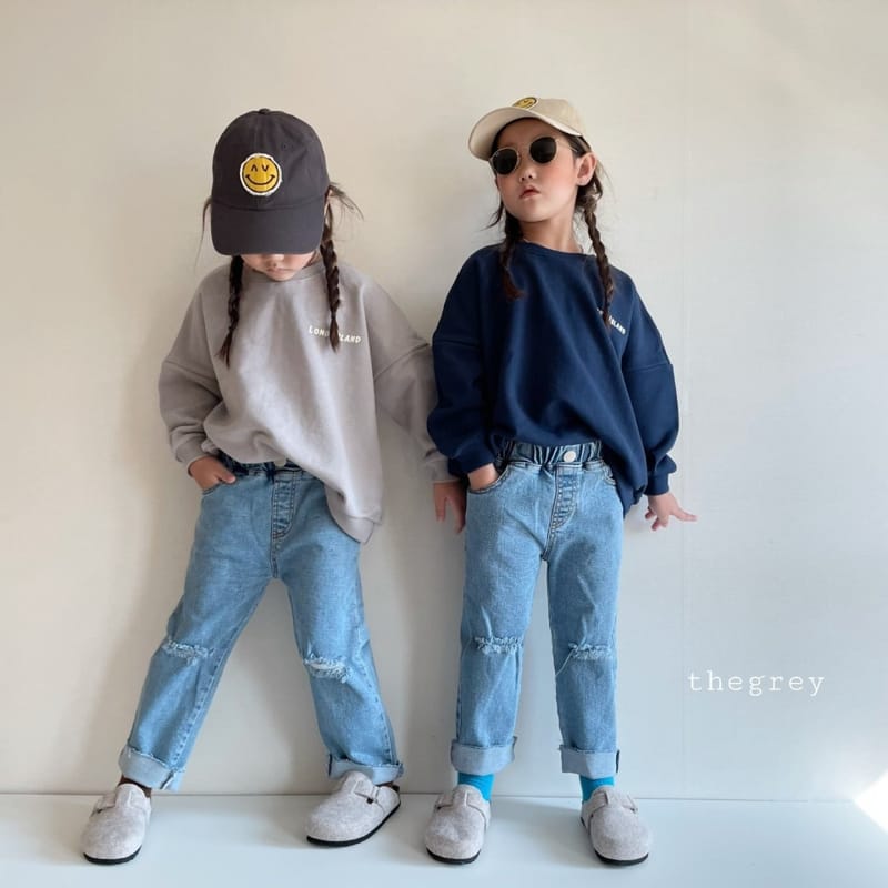 THE GREY - Korean Children Fashion - #Kfashion4kids - Knee Damage Jeans - 2