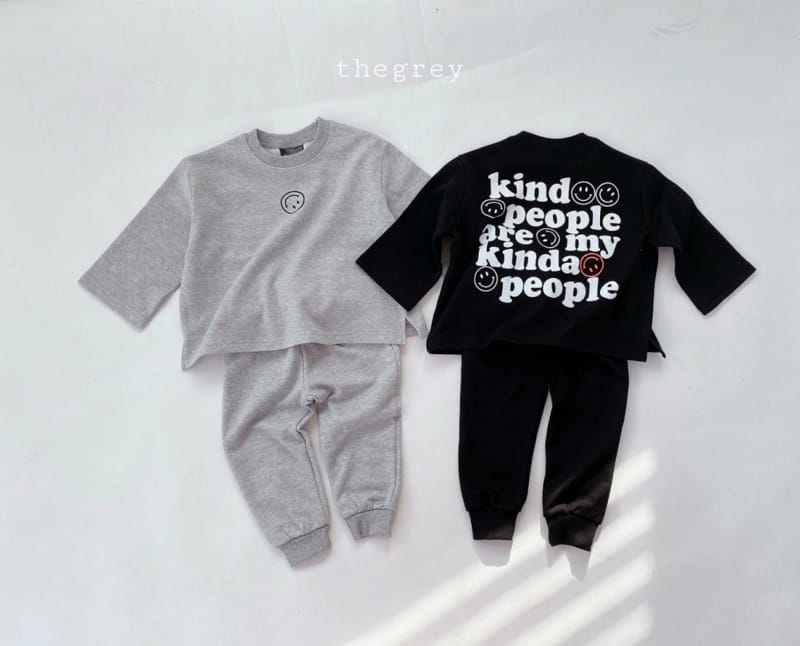 THE GREY - Korean Children Fashion - #Kfashion4kids - Kind Top Bottom Set - 10
