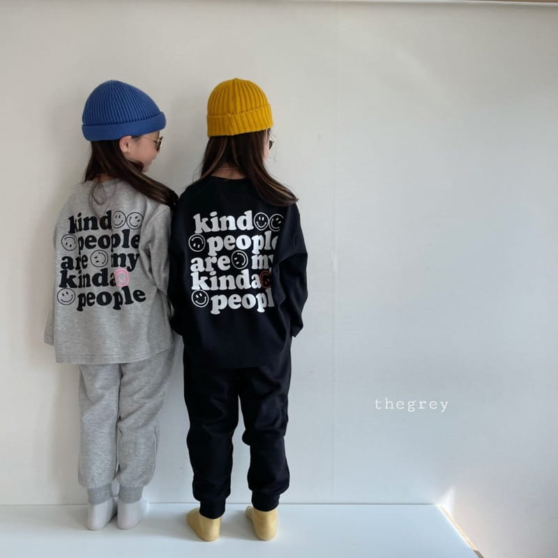 THE GREY - Korean Children Fashion - #Kfashion4kids - Kind Top Bottom Set - 2