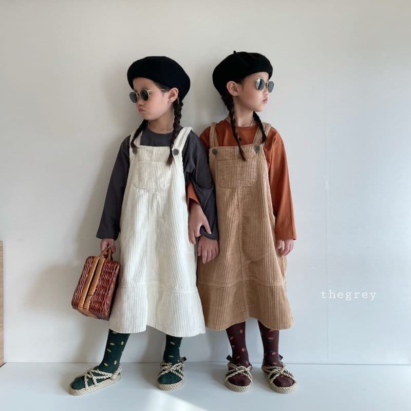 THE GREY - Korean Children Fashion - #Kfashion4kids - Corduroy One-piece - 2