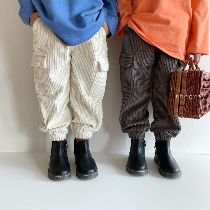 THE GREY - Korean Children Fashion - #Kfashion4kids - Pumpkin Corduroy Jogger Pants - 10