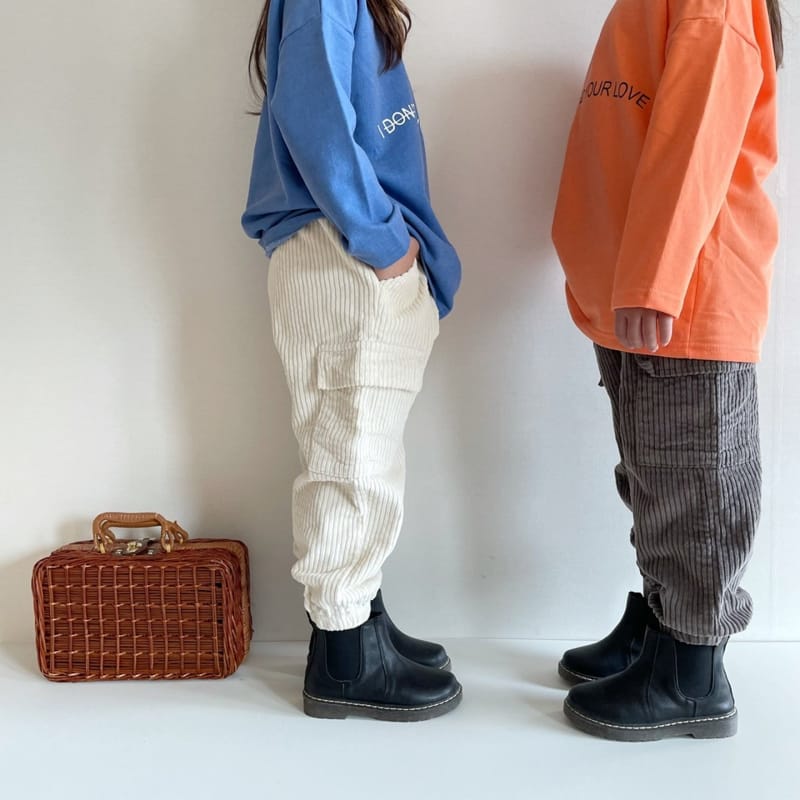 THE GREY - Korean Children Fashion - #Kfashion4kids - Pumpkin Corduroy Jogger Pants - 12