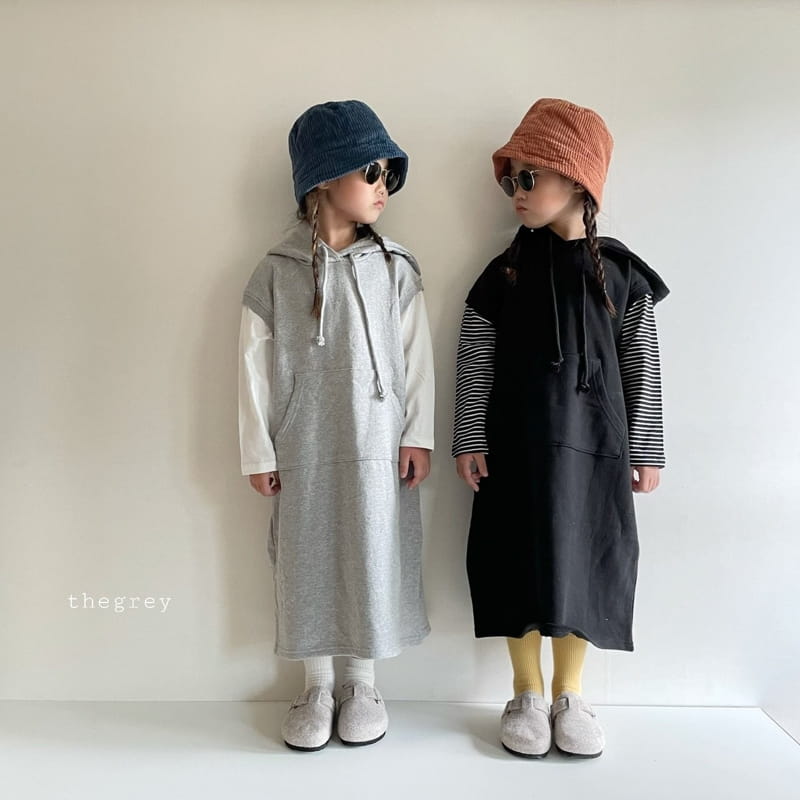 THE GREY - Korean Children Fashion - #Kfashion4kids - Hood Vest One-piece