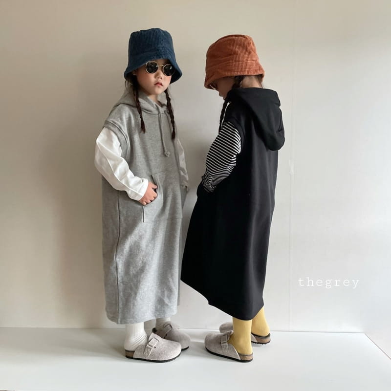 THE GREY - Korean Children Fashion - #Kfashion4kids - Hood Vest One-piece - 3