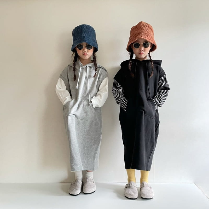 THE GREY - Korean Children Fashion - #Kfashion4kids - Hood Vest One-piece - 7