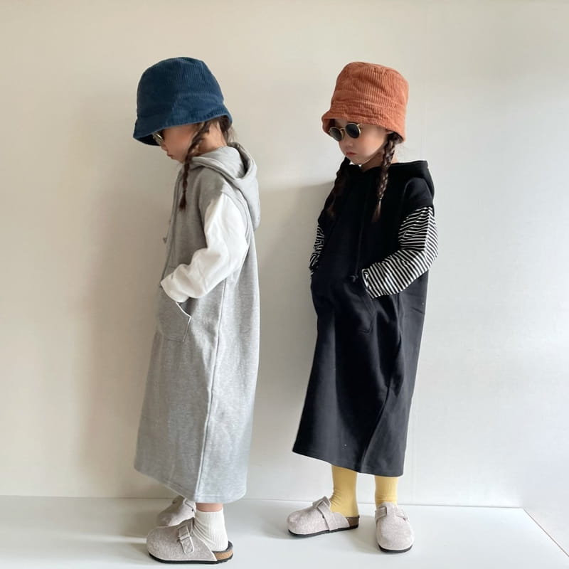 THE GREY - Korean Children Fashion - #Kfashion4kids - Hood Vest One-piece - 8