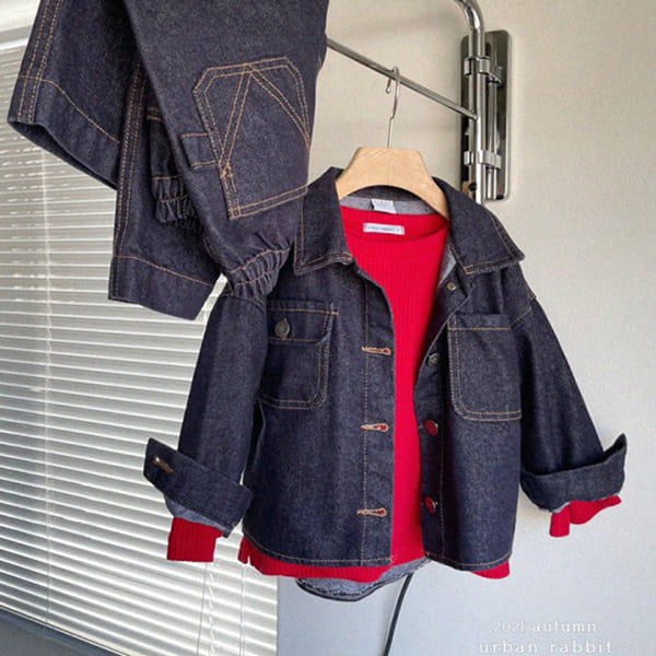 URBAN RABBIT - Korean Children Fashion - #Kfashion4kids - Pocket Denim Jacket - 5