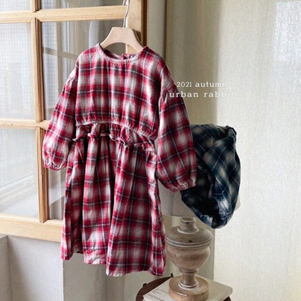 URBAN RABBIT - Korean Children Fashion - #Kfashion4kids - Vintage Check One-piece