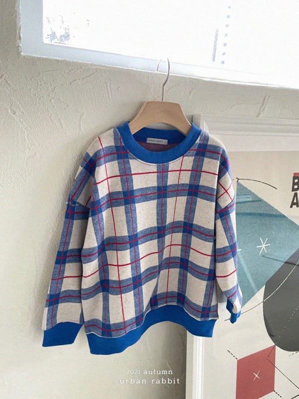 URBAN RABBIT - Korean Children Fashion - #Kfashion4kids - Color Check Sweatshirt - 3