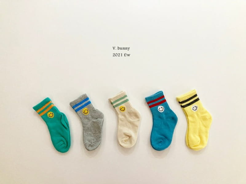 V BUNNY - Korean Children Fashion - #Kfashion4kids - Dans Smile Socks [set of 5]