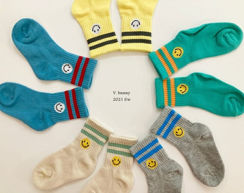 V BUNNY - Korean Children Fashion - #Kfashion4kids - Dans Smile Socks [set of 5] - 7