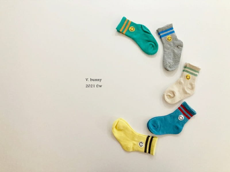 V BUNNY - Korean Children Fashion - #Kfashion4kids - Dans Smile Socks [set of 5] - 9