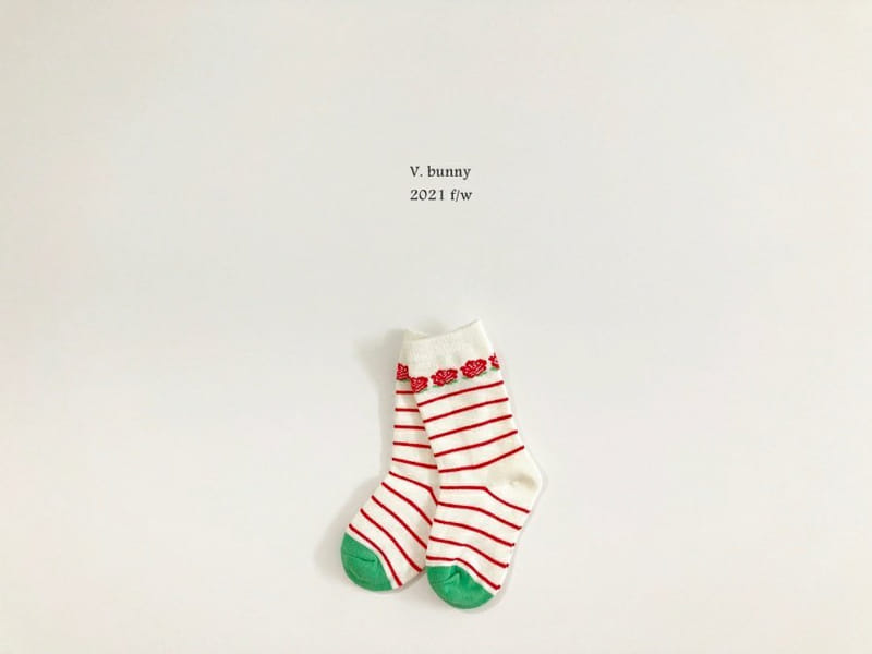 V BUNNY - Korean Children Fashion - #Kfashion4kids - Stripe Flower Socks [set of 4] - 2