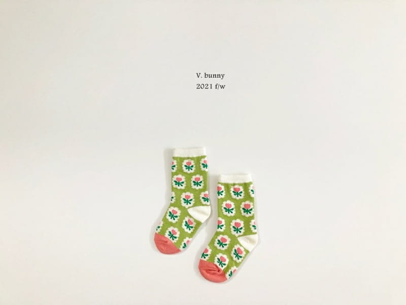 V BUNNY - Korean Children Fashion - #Kfashion4kids - Stripe Flower Socks [set of 4] - 4