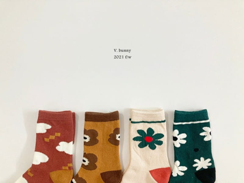 V BUNNY - Korean Children Fashion - #Kfashion4kids - Daisy Socks [set of 4]