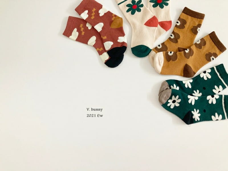 V BUNNY - Korean Children Fashion - #Kfashion4kids - Daisy Socks [set of 4] - 6