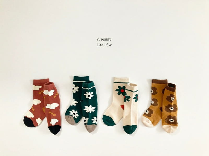 V BUNNY - Korean Children Fashion - #Kfashion4kids - Daisy Socks [set of 4] - 7