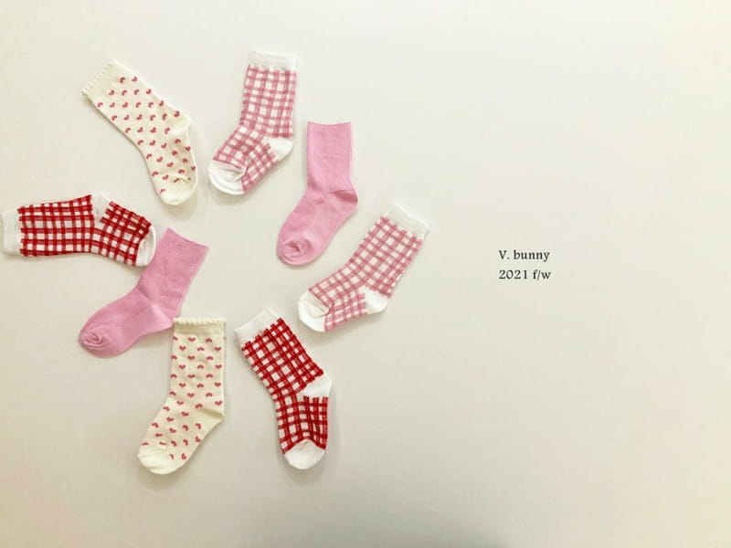 V BUNNY - Korean Children Fashion - #Kfashion4kids - Strawberry Milk Socks [set of 4] - 8