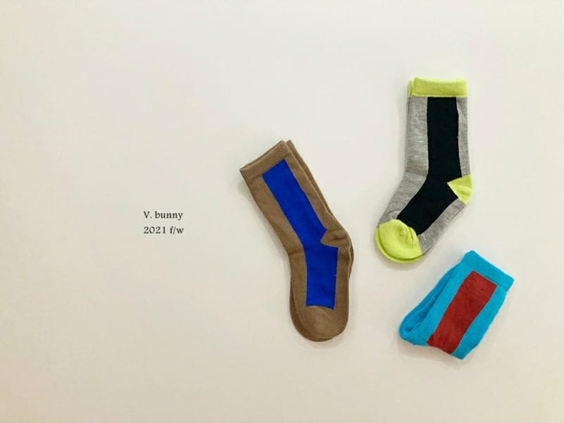 V BUNNY - Korean Children Fashion - #Kfashion4kids - Vertical Socks [set of 3] - 4