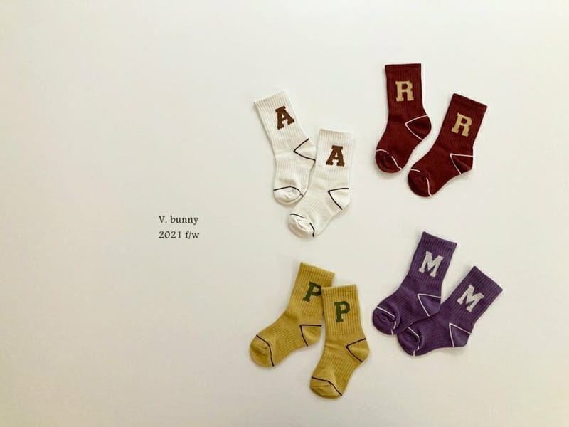 V BUNNY - Korean Children Fashion - #Kfashion4kids - Alphabet Socks [set of 4] - 2