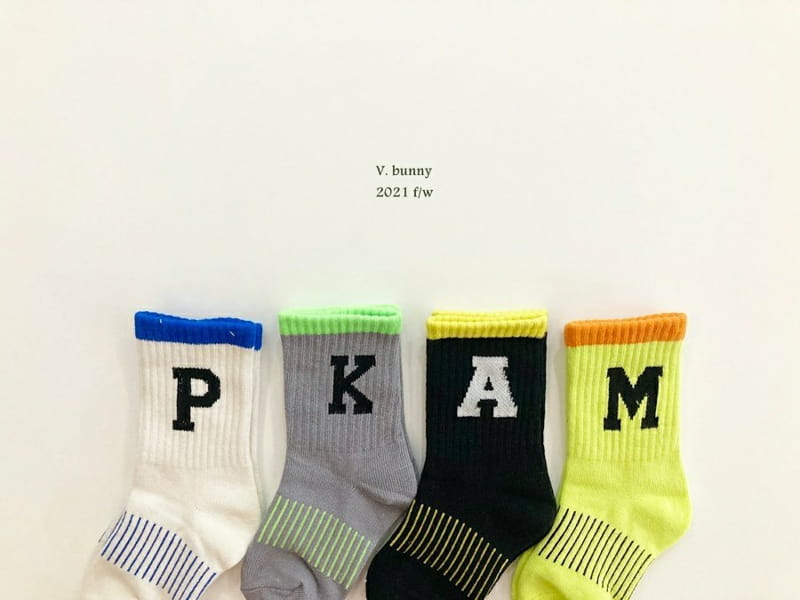 V BUNNY - Korean Children Fashion - #Kfashion4kids - Alphabet Socks [set of 4] - 6