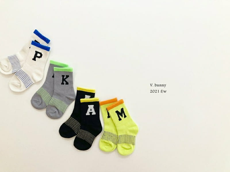 V BUNNY - Korean Children Fashion - #Kfashion4kids - Alphabet Socks [set of 4] - 7