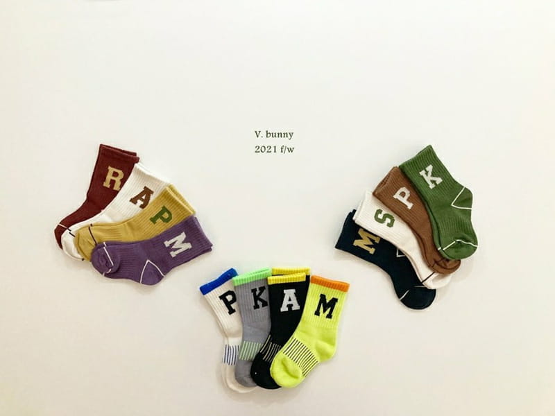 V BUNNY - Korean Children Fashion - #Kfashion4kids - Alphabet Socks [set of 4] - 9