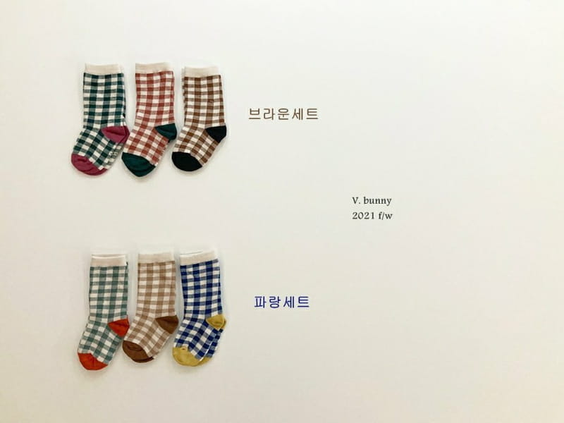 V BUNNY - Korean Children Fashion - #Kfashion4kids - Square Socks [set of 3] - 6