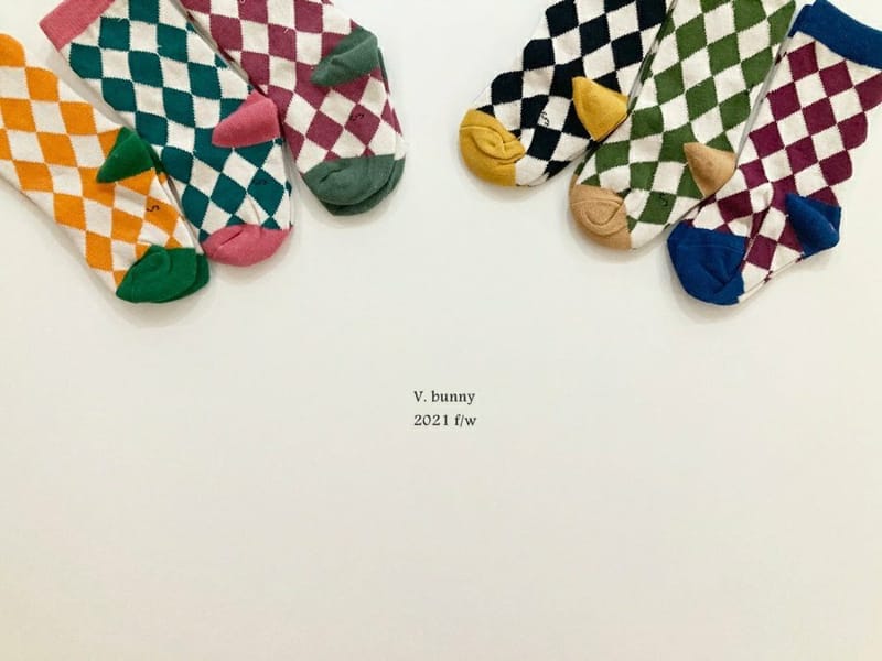 V BUNNY - Korean Children Fashion - #Kfashion4kids - Rhombus Socks [set of 3]
