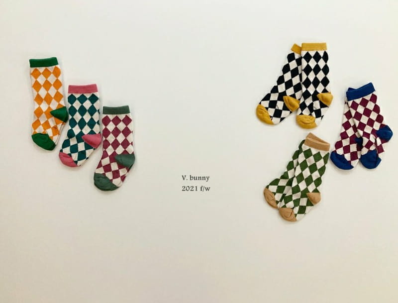 V BUNNY - Korean Children Fashion - #Kfashion4kids - Rhombus Socks [set of 3] - 10