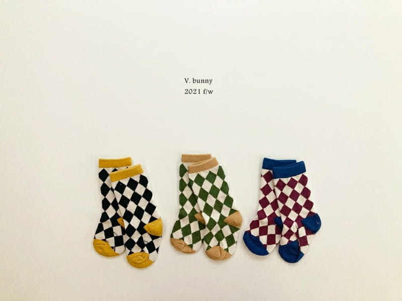 V BUNNY - Korean Children Fashion - #Kfashion4kids - Rhombus Socks [set of 3] - 2