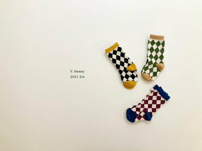 V BUNNY - Korean Children Fashion - #Kfashion4kids - Rhombus Socks [set of 3] - 3